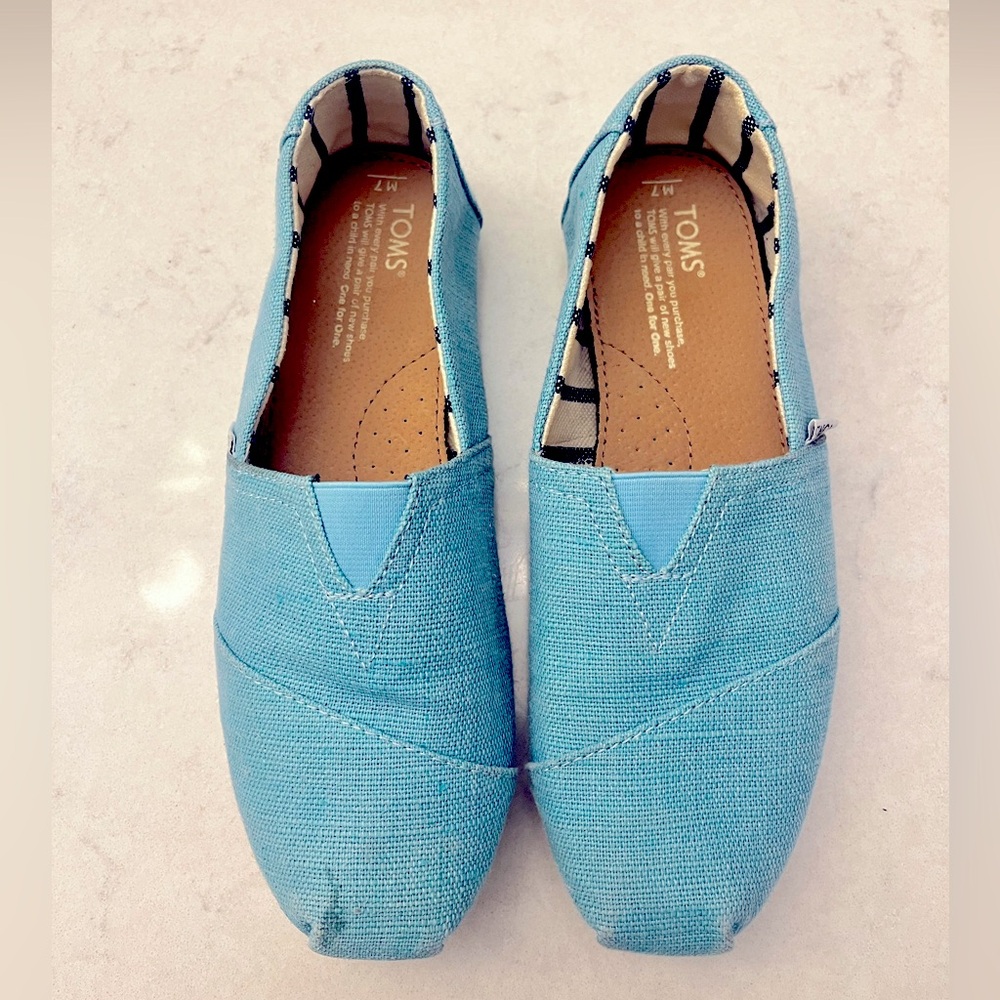 TOMS Women’s Light Blue Slip-On Loafers